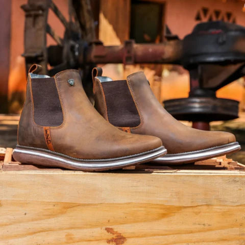 Kit Bota Imperio en Cuero Legítimo con Plantilla Ortopédica +BONOS: Gorra, Billetera y Funda con Cuchillo