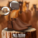 Kit Bota Zavu de Cuero Legítimo con Plantilla Ortopédica +REGALOS: Sombrero y Billetera