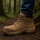 Kit Bota Toro de Cuero Legítimo con Plantilla Ortopédica y Punta de Acero +REGALOS: Vaso Térmico, Cuchillo con Funda y Reloj Táctico