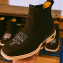 Kit Bota Patrón de Cuero Legítimo con Plantilla Ortopédica +REGALOS: Sombrero, Billetera, Cinturón, Cuchillo y Vaso Térmico