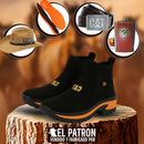 Kit Bota Leonor de Cuero Legítimo con Suela Antideslizante +REGALOS: Plantilla Ortopédica, Sombrero, Cinturón y Cantimplora