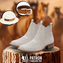 Kit Bota Pampa de Cuero Legítimo con Plantilla Ortopédica +REGALOS: Cinturón de Cuero y Sombrero