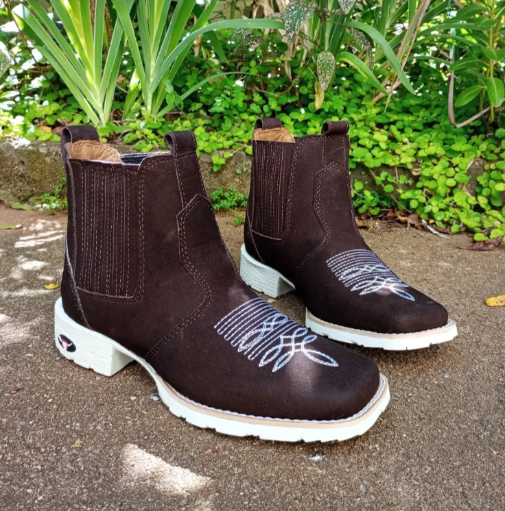 Kit Bota Pampa de Cuero Legítimo con Plantilla Ortopédica +REGALOS: Cinturón de Cuero y Sombrero