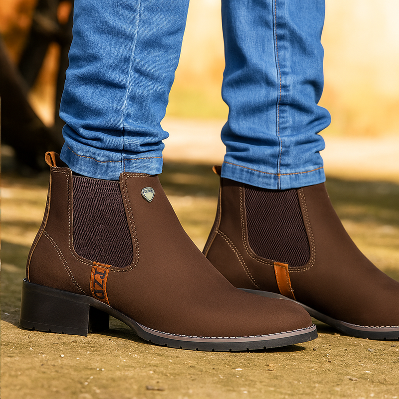 Kit Bota Leal de Cuero Legítimo con Plantilla Ortopédica +REGALOS: Cinturón, Sombrero y Cuchillo con Funda